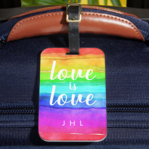 Étiquette À Bagage Amour est Amour Aquarelle Gay pride Arc-en-ciel