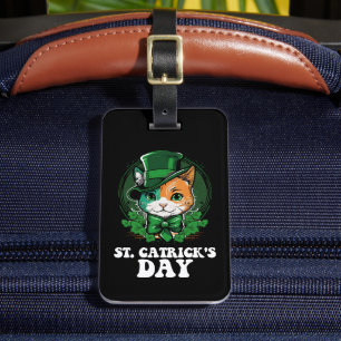 Étiquette À Bagage Amoureux de les chats de la Saint-Patrick