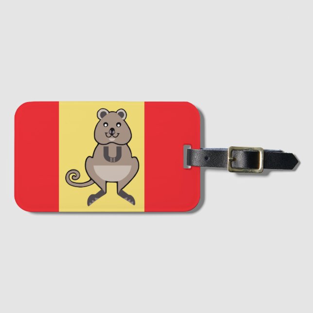 Étiquette À Bagage Amoureux des animaux - Happy QUOKKA -Marsupial -Au (Devant Horizontal)