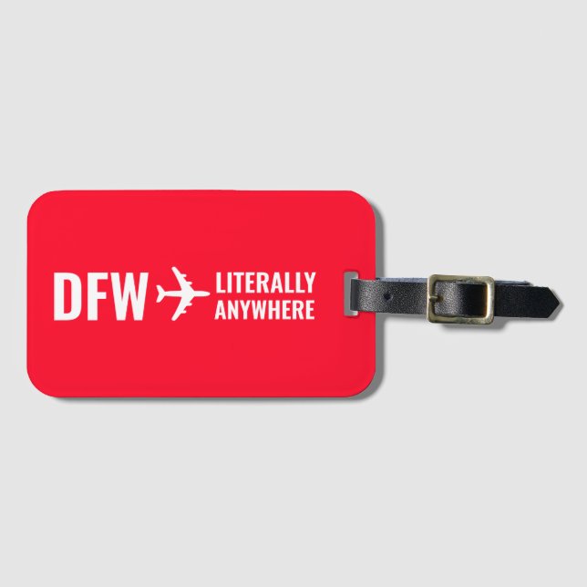 Étiquette À Bagage Amusant Personnalisé Lumineux Rouge Personnalisé V (Devant Horizontal)