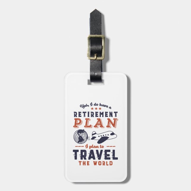 Étiquette À Bagage Amusant Régime de retraite à la retraite Aventure  (Devant Vertical)