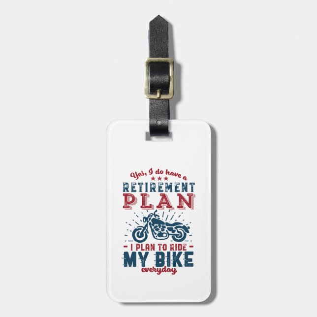 Étiquette À Bagage Amusant Retraité Vélo Plan de Retraite Voyage Mon  (Devant Vertical)