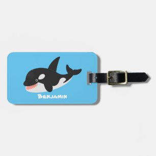 Étiquette À Bagage Amusante baleine orque mignonne dessin animé