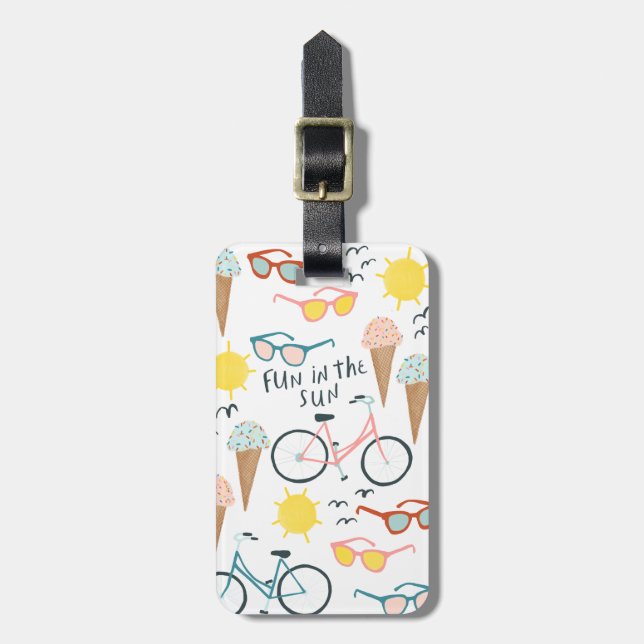 Étiquette À Bagage Amusez-vous dans les bagages de vacances au soleil (Devant Vertical)