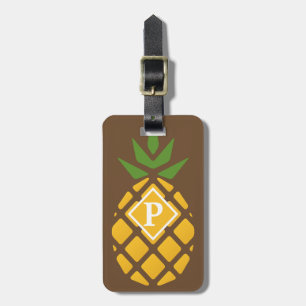 Étiquette À Bagage Ananas personnalisé Brown modifiable