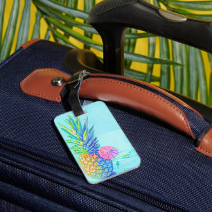 Étiquette À Bagage Ananas Tropical