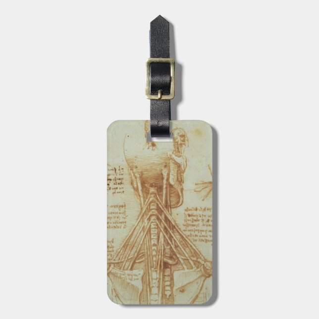 Étiquette À Bagage Anatomie de Leonardo DA Vinci- du cou (Devant Vertical)