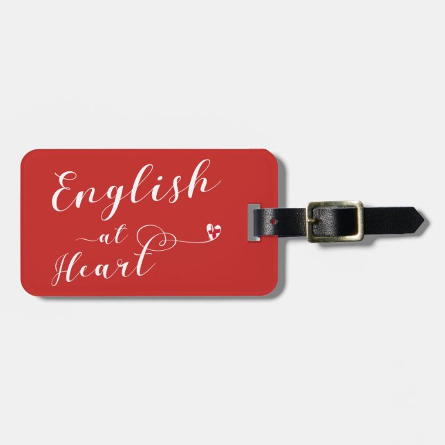 Étiquette À Bagage Anglais À Heart Luggage Modèle, Angleterre (Devant horizontal)