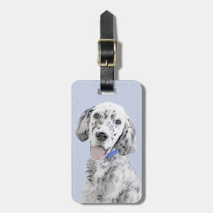 Étiquette À Bagage Anglais Setter Blue Belton Peinture Chien Art