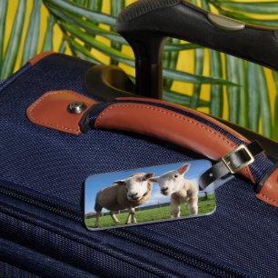 Étiquette À Bagage Animaux de bébés cutest   Agneau nouveau-né & mama