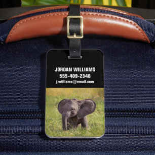 Étiquette À Bagage Animaux de bébés cutest   Baby Elephant Kenya Afri