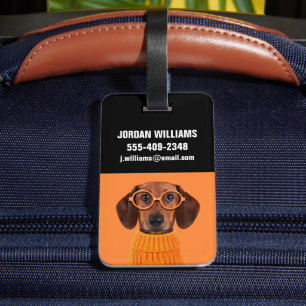 Étiquette À Bagage Animaux de bébés cutest   Chandail orange Dachshun