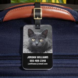 Étiquette À Bagage Animaux de bébés cutest Chat gris