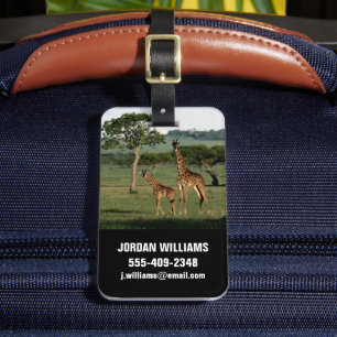 Étiquette À Bagage Animaux de bébés cutest Giraffe Calf & Mama