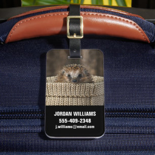 Étiquette À Bagage Animaux de bébés cutest Hérisson dans un panier