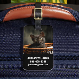 Étiquette À Bagage Animaux de bébés cutest   Kitten dans le panier