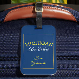 Étiquette À Bagage Ann Arbor Michigan Blue and Maize