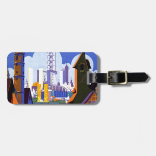 Étiquette À Bagage Annonce de 1934 à l'occasion du salon vintage du C