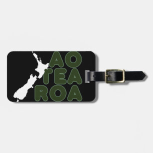 ÉTIQUETTE À BAGAGE AOTEAROA NOUVELLE ZÉLANDE CARTE DU PAYS KIWI NZ NO