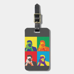 Étiquette À Bagage Appareil-photo lumineux de photographe de couleurs