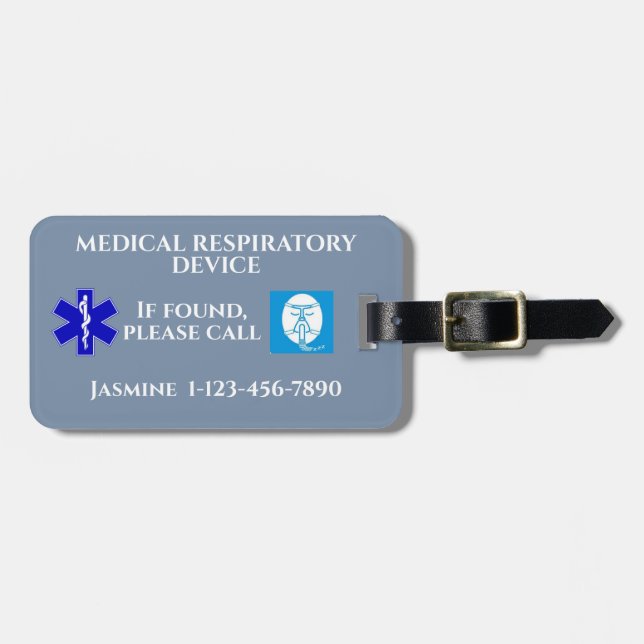 Étiquette À Bagage Appareil respiratoire Médicale CPAP Machine Carry- (Devant horizontal)
