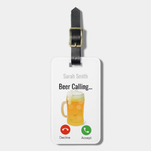 Étiquette À Bagage Appel de bière..Personnalisé