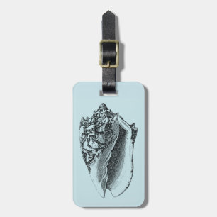 Étiquette À Bagage Aqua Conch Shell