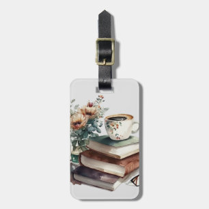 Étiquette À Bagage Aquarelle florale Boho Café