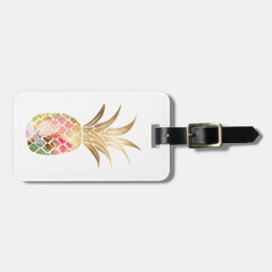Étiquette À Bagage Aquarelle Gold Pineappy Luggage