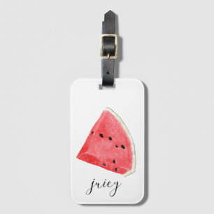 Étiquette À Bagage Aquarelle Juicy Watermelon Wedge