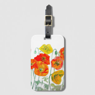 Étiquette À Bagage Aquarelle orange rouge jaune cushion blanc