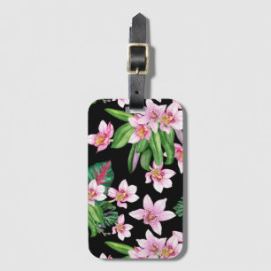 Étiquette À Bagage Aquarelle Orchidées Design 27