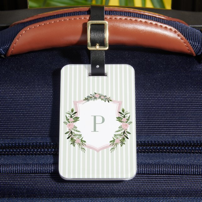 Étiquette À Bagage Aquarelle personnalisée Mariage floral (Insitu Rectoal 2)