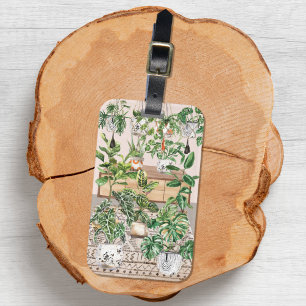 Étiquette À Bagage Aquarelle Plantes tropicales
