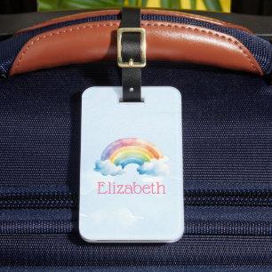 Étiquette À Bagage Aquarelle Rainbow School Sport Bagage sac étiquett