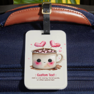 Étiquette À Bagage Aquarelle rose et crème mignonne Mug de cacao chau