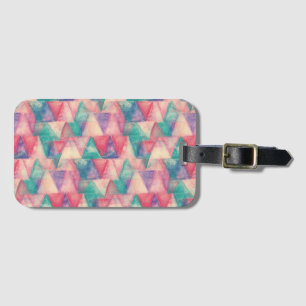 Étiquette À Bagage Aquarelle Triangle Motif + vos idées
