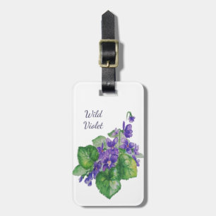 Étiquette À Bagage Aquarelle violet violet violet violet fleurs du ja