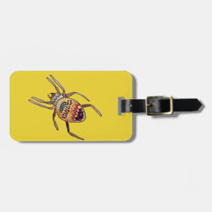 Étiquette À Bagage Araignée colorée art arachnien