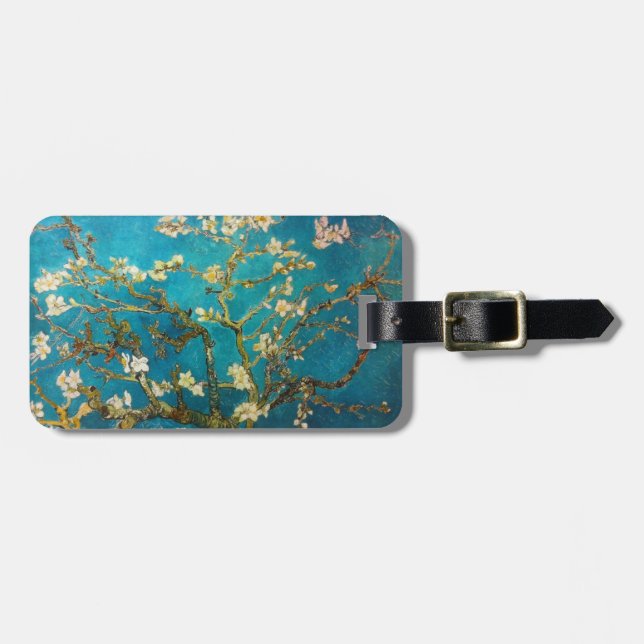 Étiquette À Bagage Arbre d'amande de floraison de Van Gogh (Devant horizontal)