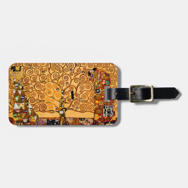 Étiquette À Bagage Arbre de vie par Gustav Klimt Fine Art (Devant horizontal)