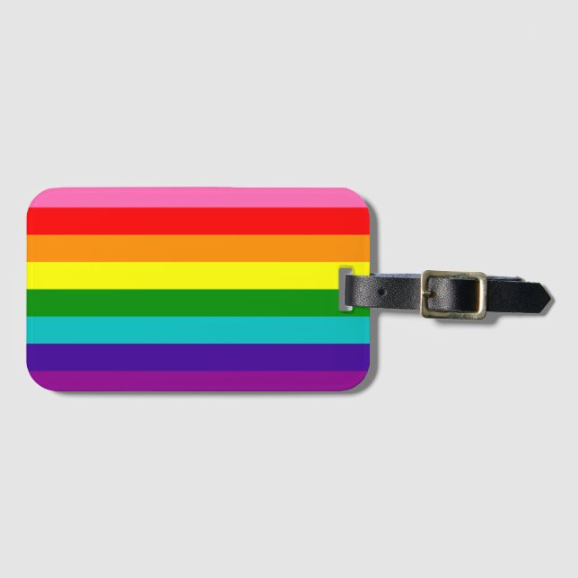 Étiquette À Bagage Arc en ciel drapeau gay LGBT Balise de bagage (Devant Horizontal)