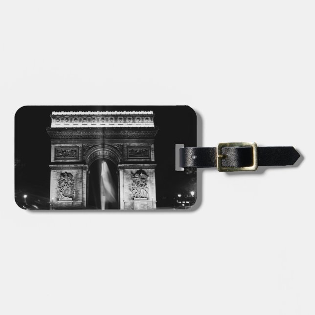 Étiquette À Bagage Arche triomphale vintage France Paris (Devant horizontal)