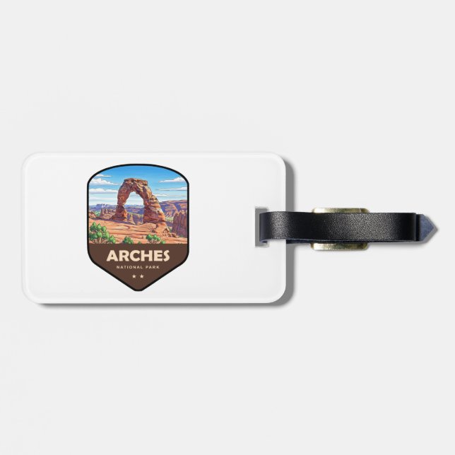 Étiquette À Bagage Arches National Park Utah Shield (Dos horizontal)