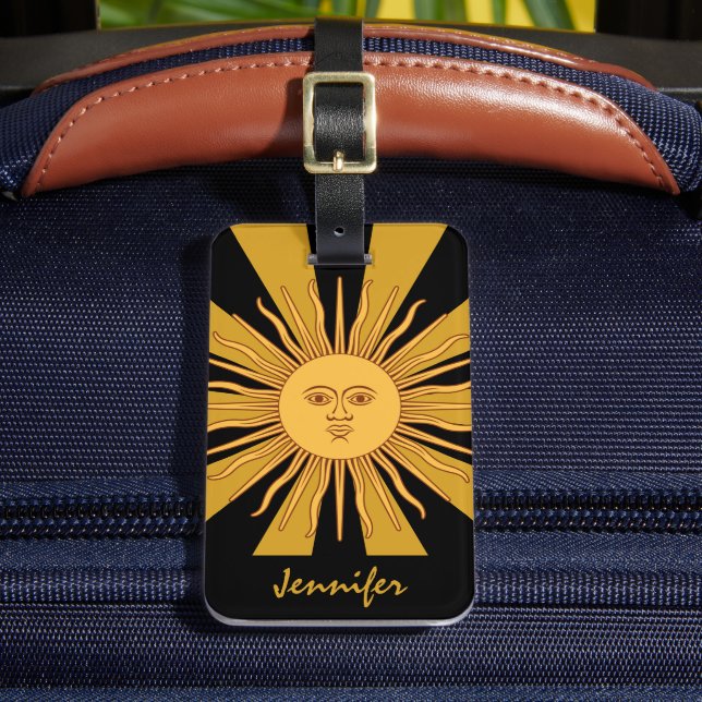 Étiquette À Bagage Argentine Golden Sun, Sol de Mayo / Voyage (Insitu Rectoal 2)