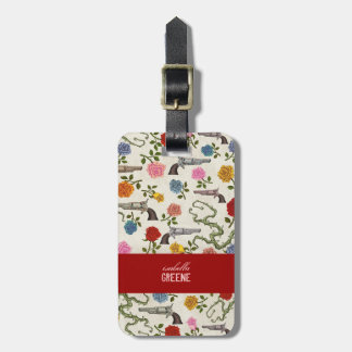 Étiquette À Bagage Armes à feu et roses doux