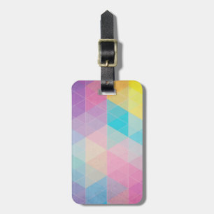 Étiquette À Bagage Arrière - plan abstrait coloré de triangles