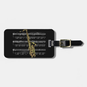 Étiquette À Bagage Arrière - plan de noir de ~ de musique du