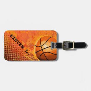 Étiquette À Bagage Art abstrait de basket-ball grunge frais