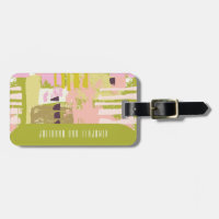 Art Abstrait Moderne Lime Vert Rose Personnalisé